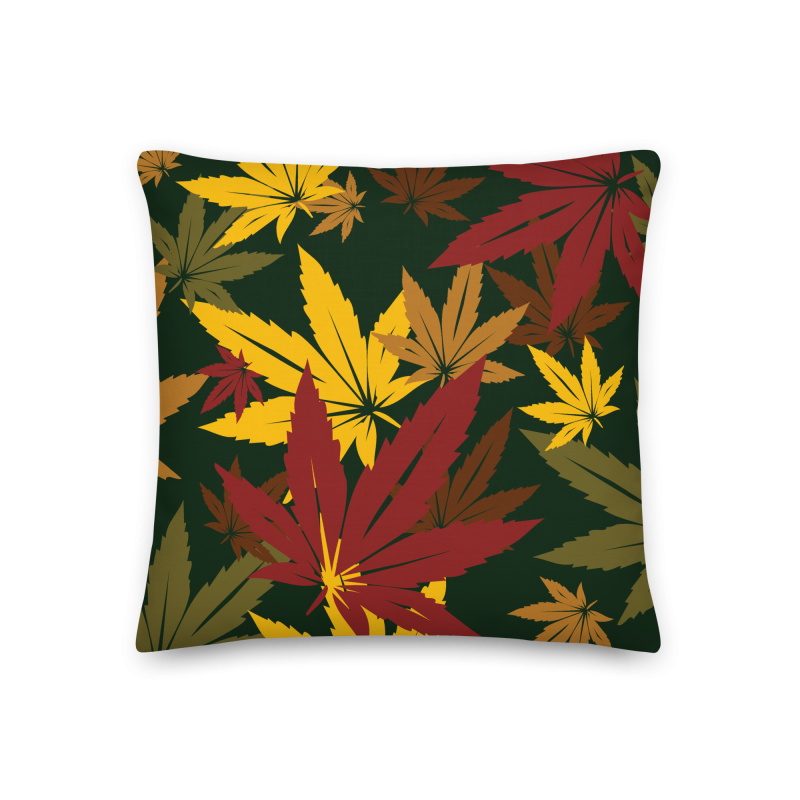 Autumnal Throw Pillow (Dark Green)