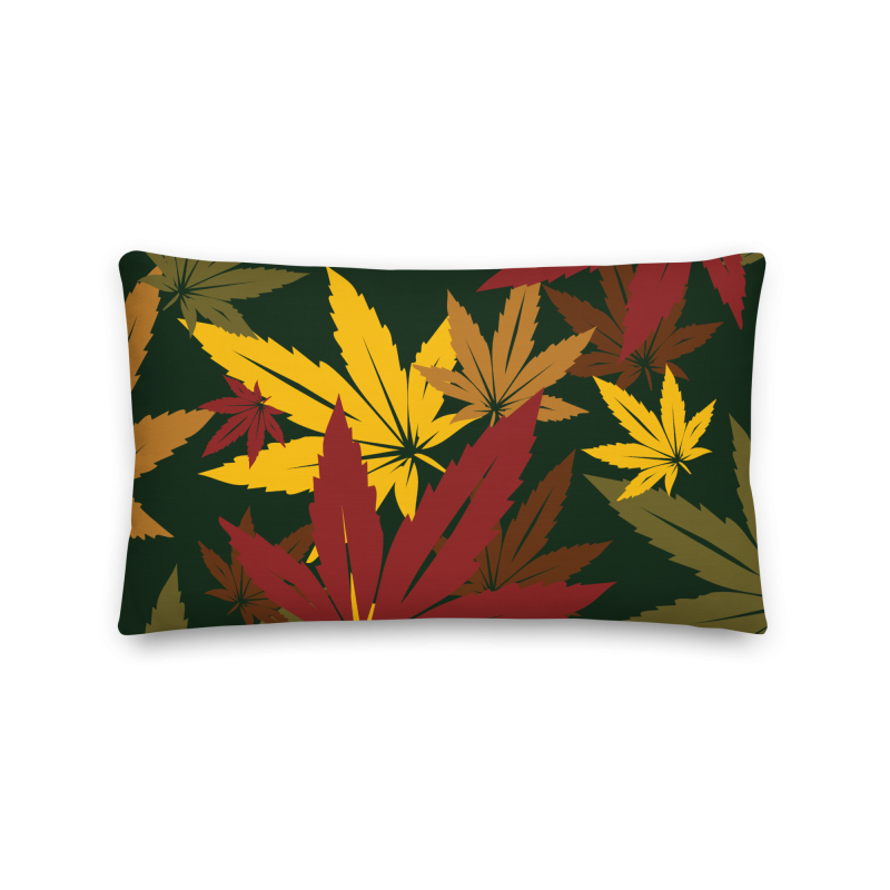Autumnal Throw Pillow (Dark Green)
