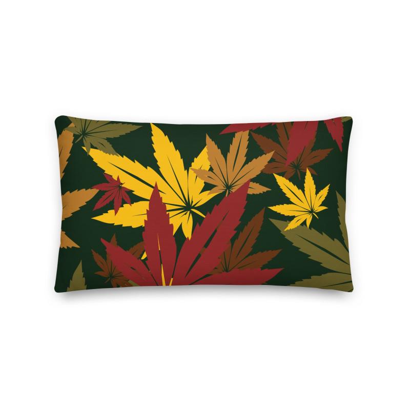 Autumnal Throw Pillow (Dark Green)