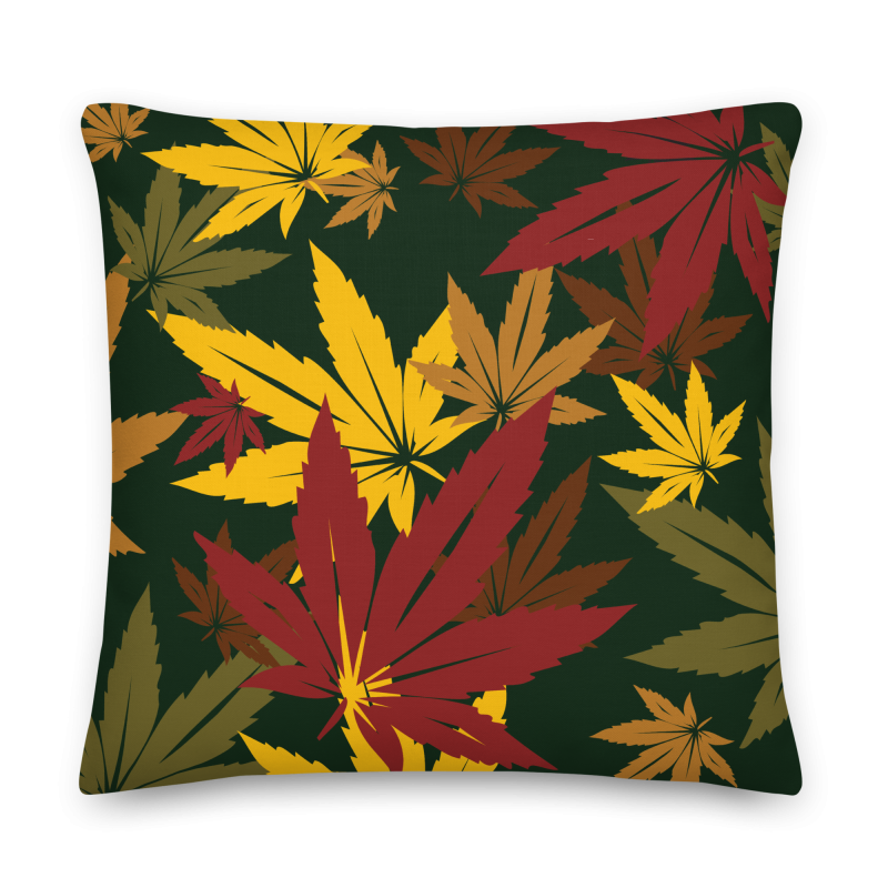 Autumnal Throw Pillow (Dark Green)