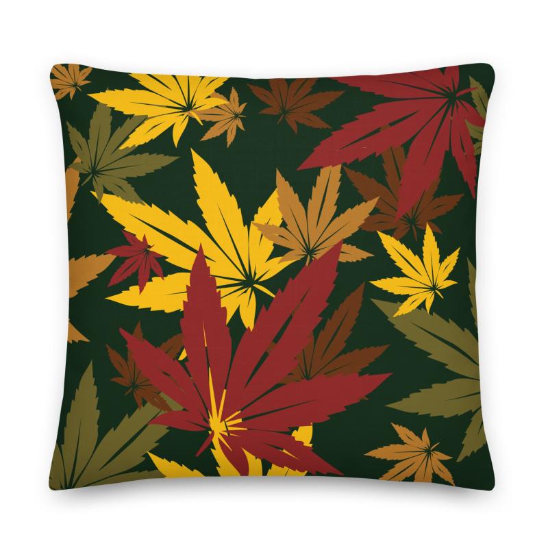 Autumnal Throw Pillow (Dark Green)