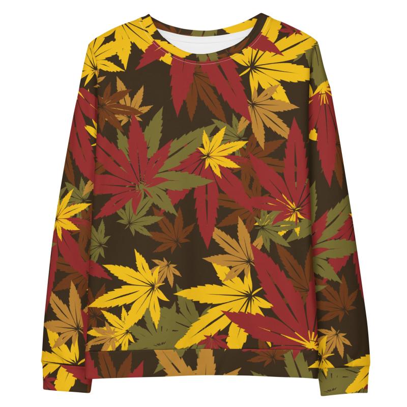 Autumn Leaves Unisex Cotton Sweatshirt (Brown)